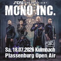 Montag, 13.07., Einsendeschluss: .rcn präsentiert: MONO INC, Sa. 18.7., Kulmbach, Plassenburg Open-Air
