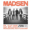 Mittwoch 8.7. Einsendeschluss: .rcn präsentiert: MADSEN, Do. 09.07.2026, Wü-Rottendorf, GUT WÖLLRIED