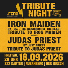 Endlich wieder Tributebands im Hirsch/Nbg.: .rcn präsentiert: TRIBUTE NIGHT - 667 NEIGHBOUR OF THE BEAST + JUST PRIEST, FR. 18.09.2026
