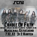 DEMNÄCHST EINSENDESCHLUSS: .rcn präsentiert: CRADLE OF FILTH MEETS OBITUARY, 07.12.2012, Geiselwind