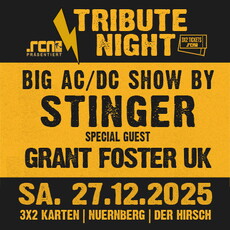 Morgen, Samstag 20.12. Einsendeschluss.rcn präsentiert: TRIBUTE NIGHT - BIG AC/DC SHOW BY STINGER, SA. 27.12.2025, Nürnberg, Der Hirsch