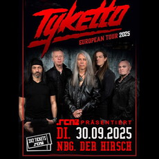 Samstag (27.09.2025) Einsendeschluss: .rcn präsentiert: TYKETTO, Di. 30.09.2025, Nürnberg, Der Hirsch