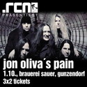 JON OLIVA'S PAIN / PROG NIGHT AM FREITAG IN GUNZENDORF: KARTENVERLOSUNG