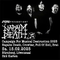Neue Verlosung: .rcn präsentiert Napalm Death, Sa. 15.02.2025, Nürnberg, Löwensaal