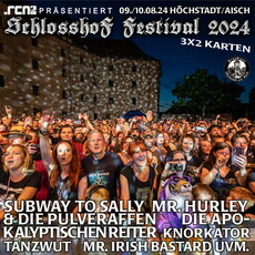 Neu bei den Verlosungen: .rcn präsentiert SCHLOSSHOF FESTIVAL 2024, Fr./Sa. 09-10.08.2024, Höchstadt / Aisch, Schlosshof