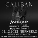 MITTWOCH EINSENDESCHLUSS: .rcn präsentiert: CALIBAN, DO. 01.12.2022, DER HIRSCH, NÜRNBERG