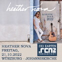 FREITAG EINSENDESCHLUSS: .rcn präsentiert: HEATHER NOVA, FR. 21.10.2022, WÜRZBURG, JOHANNISKIRCHE