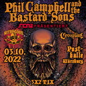 SAMSTAG EINSENDESCHLUSS: .rcn präsentiert: PHIL CAMPBELL AND THE BASTARD SONS, MO. 03.10.2022 WÜRZBURG POSTHALLE
