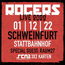 NEUER TERMIN: .rcn präsentiert: ROGERS, DO. 01.12.2022, SW - STATTBAHNHOF