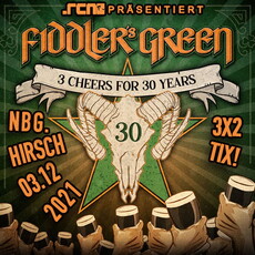 Neuer Veranstaltungsort bei unseren Verlosungen: .rcn präsentiert: FIDDLER'S GREEN; FR. 03.12.2021,DER HIRSCH NÜRNBERG