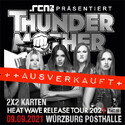 AUSVERKAUFT, KARTEN WURDEN MONTAG AUCH VERLOST! .rcn präsentiert: THUNDERMOTHER, DO. 09.09.2021 WÜ POSTHALLE