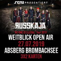 MITTWOCH EINSENDESCHLUSS: .rcn präsentiert: RUSSKAJA (WEITBLICK OPEN AIR), SA. 27.07.2019, ABSBERG AM BROMBACHSEE