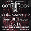 MONTAG EINSENDESCHLUSS: .rcn präsentiert: GOTH ROCK TRINITY, DONNERSTAG, 20.06.2019, NÜRNBERG - DER CULT