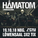 DIENSTAG EINSENDESCHLUSS: .rcn präsentiert: HÄMATOM, FR. 19.10.2018, NÜRNBERG-LÖWENSAAL