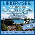 MITTWOCH NACHMITTAG, 01.08. EINSENDESCHLUSS: .rcn präsentiert: LIEDER AM SEE, SA. 04.08.2018, ENDERNDORF/BROMBACHSEE