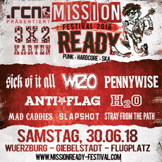 MORGEN MITTWOCH EINSENDESCHLUSS: .rcn präsentiert: MISSION READY FESTIVAL 2018, SA. 30.06.18, FLUGPLATZ WÜ-GIEBELSTADT