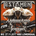 DONNERSTAG EINSENDESCHLUSS: .rcn präsentiert: TESTAMENT, MO. 27.11.2017, NÜRNBERG-LÖWENSAAL