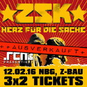 DEMNÄCHST EINSENDESCHLUSS: .rcn präsentiert: ZSK, FR. 12.02.2016, NBG-Z-BAU (AUSVERKAUFT)