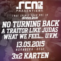 DEMNÄCHST EINSENDESCHLUSS: .rcn präsentiert: TRUE SPIRIT TOUR, MI. 13. MAI 2015, NBG-DESI
