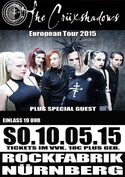 3X2 GRATISKARTEN FÜR: .rcn empfiehlt: CRÜXSHADOWS, SO 10.05.2015, NBG. UNDERGROUND IN DER ROCKFABRIK