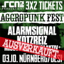 HEUTE EINSENDESCHLUSS: .rcn präsentiert: AGGROPUNK FEST 2015 (AUSVERKAUFT), SA. 03.10.2015, NBG-DESI